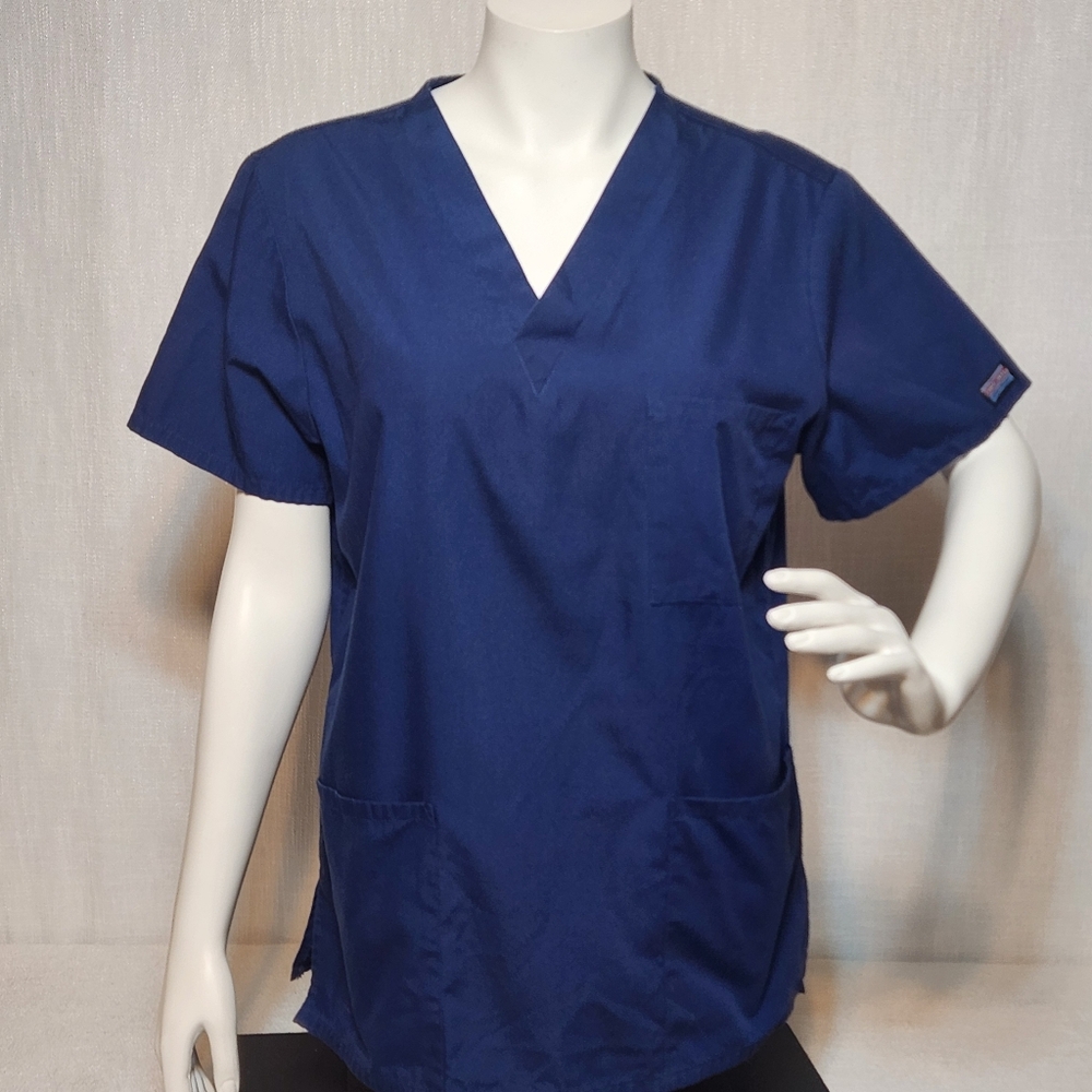Cherokee Navy Scrubs Top Small